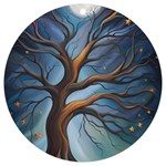 Tree Branches Mystical Moon Expressionist Oil Painting Acrylic Painting Abstract Nature Moonlight Ni UV Print Acrylic Ornament Round Front