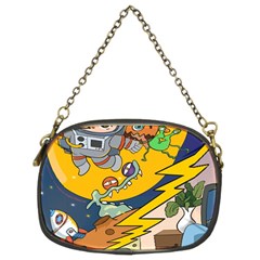 Astronaut Moon Monsters Spaceship Universe Space Cosmos Chain Purse (two Sides) by Maspions