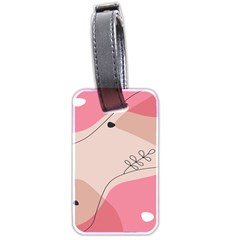 Pink Pattern Line Art Texture Minimalist Design Luggage Tag (two Sides) by Maspions