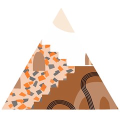 Bohemian Digital Minimalist Boho Style Geometric Abstract Art Wooden Puzzle Triangle by Maspions