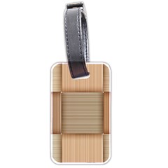 Wooden Wickerwork Texture Square Pattern Luggage Tag (two Sides) by Maspions