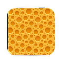 Cheese Texture Food Textures Square Metal Box (black) by nateshop