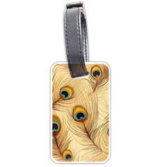 Vintage Peacock Feather Peacock Feather Pattern Background Nature Bird Nature Luggage Tag (one Side) by Maspions