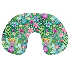 Fairies Fantasy Background Wallpaper Design Flowers Nature Colorful Travel Neck Pillow by Maspions