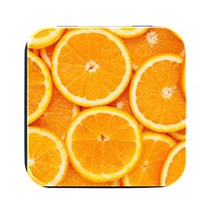 Oranges Textures, Close-up, Tropical Fruits, Citrus Fruits, Fruits Square Metal Box (black) by nateshop