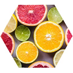 Oranges, Grapefruits, Lemons, Limes, Fruits Wooden Puzzle Hexagon by nateshop
