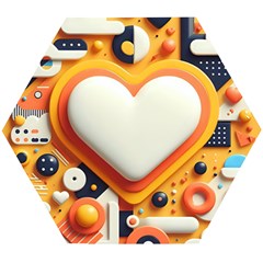 Valentine s Day Design Heart Love Poster Decor Romance Postcard Youth Fun Wooden Puzzle Hexagon by Maspions