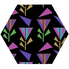 Abstract Pattern Flora Flower Wooden Puzzle Hexagon by Maspions