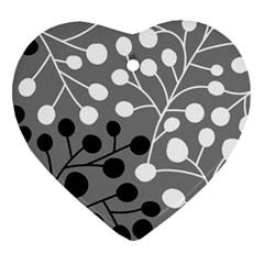 Abstract Nature Black White Ornament (heart) by Maspions
