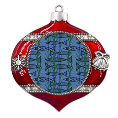 Fish Pike Pond Lake River Animal Metal Snowflake And Bell Red Ornament by Maspions
