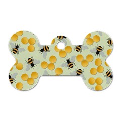 Bees Pattern Honey Bee Bug Honeycomb Honey Beehive Dog Tag Bone (one Side) by Bedest