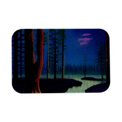 Artwork Outdoors Night Trees Setting Scene Forest Woods Light Moonlight Nature Open Lid Metal Box (silver)   by Posterlux