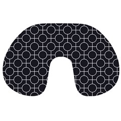 Geometric Pattern Design White Travel Neck Pillow by Maspions