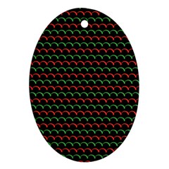 Geometric Pattern Design Line Oval Ornament (two Sides) by Maspions