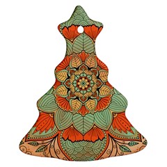 Mandala Floral Decorative Flower Christmas Tree Ornament (two Sides) by Maspions
