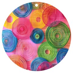 Colorful Abstract Patterns Uv Print Acrylic Ornament Round by Maspions