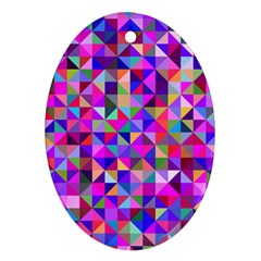Floor Colorful Triangle Oval Ornament (two Sides) by Maspions