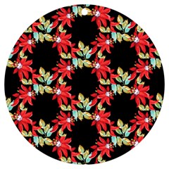 Floral Geometry Uv Print Acrylic Ornament Round by Sparkle