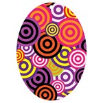 Abstract Circles Background Retro UV Print Acrylic Ornament Oval Front