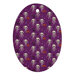 Skull Halloween Pattern Ornament (oval) by Maspions