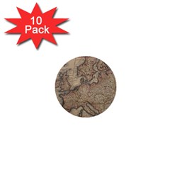 Old Vintage Classic Map Of Europe 1  Mini Buttons (10 Pack)  by Paksenen