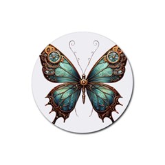 Mechanical Butterfly Rubber Round Coaster (4 Pack) by CKArtCreations