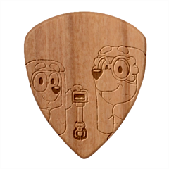 Grannies Bluey Wood Guitar Pick (set Of 10) by avitendut