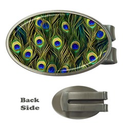 Peacock Pattern Money Clips (oval)  by Maspions
