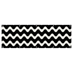 Wave Pattern Wavy Halftone Banner And Sign 12  X 4  by Maspions