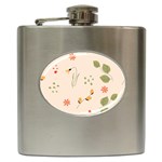 Spring Art Floral Pattern Design Hip Flask (6 oz) Front