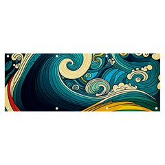 Waves Ocean Sea Abstract Whimsical Art Banner And Sign 8  X 3  by Maspions