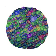 Sktechy Style Guitar Drawing Motif Colorful Random Pattern Wb Standard 15  Premium Round Cushions by dflcprintsclothing