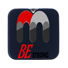 Be Strong Square Metal Box (black) by Raju