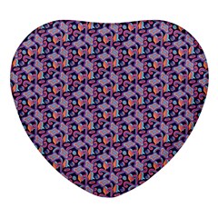 Trippy Cool Pattern Heart Glass Fridge Magnet (4 Pack) by designsbymallika