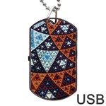Fractal Triangle Geometric Abstract Pattern Dog Tag USB Flash (Two Sides) Back