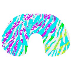 Animal Print Bright Abstract Travel Neck Pillow by Ndabl3x