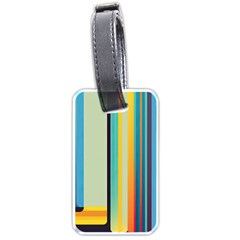 Colorful Rainbow Striped Pattern Stripes Background Luggage Tag (one Side) by Ket1n9