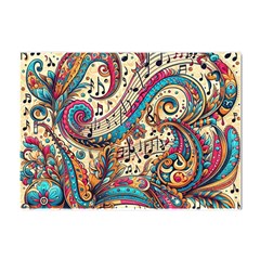 Paisley Print Musical Notes Crystal Sticker (a4) by RiverRootz