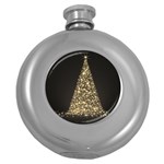 Christmas Tree Sparkle Jpg Hip Flask (Round) Front